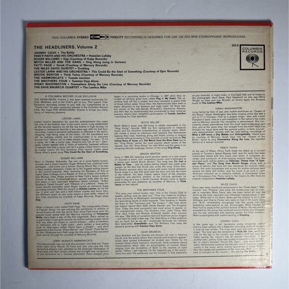 The Headliners - Volume 2 - GS9 - Vinyl LP Limited Edition Club Members Only - Picture 2 of 4